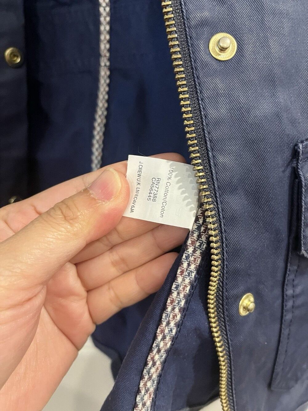 J.CREW Women Blue Utility Jacket Size 2XS Short Full Zip Snap Front Pockets 0051 - Picture 5 of 6